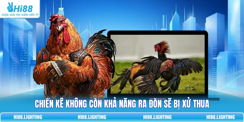 Chiến kê không còn khả năng ra đòn sẽ bị xử thua 