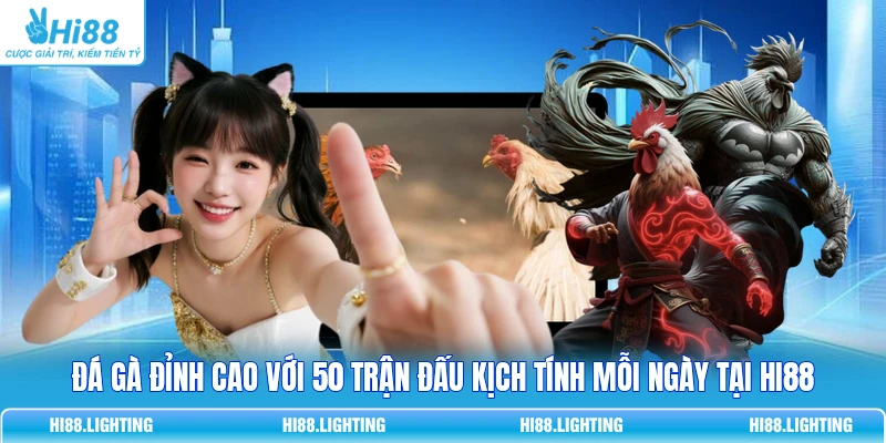 Đá gà đỉnh cao với 50 trận đấu kịch tính mỗi ngày tại HI88