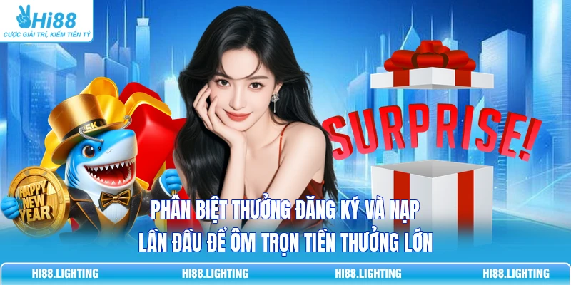 Phân biệt thưởng đăng ký và nạp lần đầu để ôm trọn tiền thưởng lớn